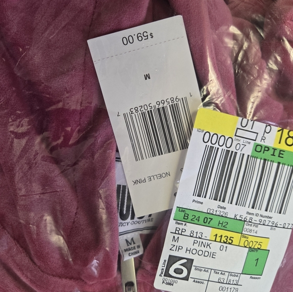 Juicy Couture Pink Velour Track Pants & Zip Hoodie Set - Picture 5 of 5